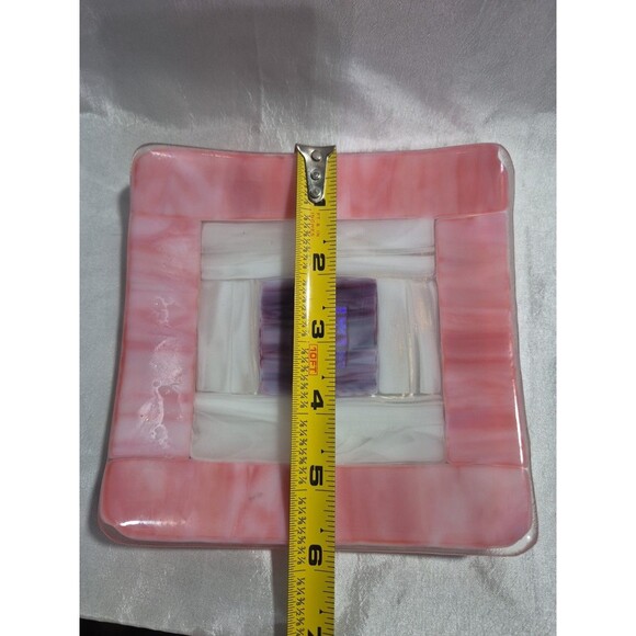 Small Fused Glass Square Trinket Dish 5.5" X 5.5" - Picture 12 of 13